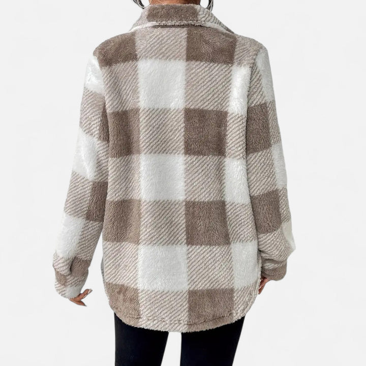 Kairi | Women's Plush Sherpa Checkered Shirt Jacket
