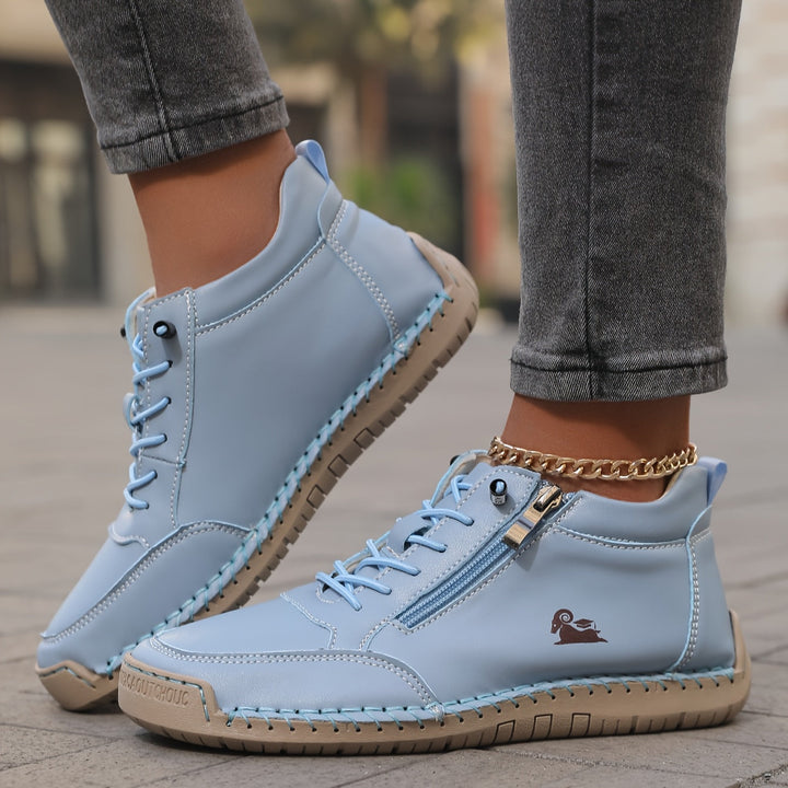 Mia | Orthopaedic Lace-Up Ankle Sneakers with Side Zip Detail