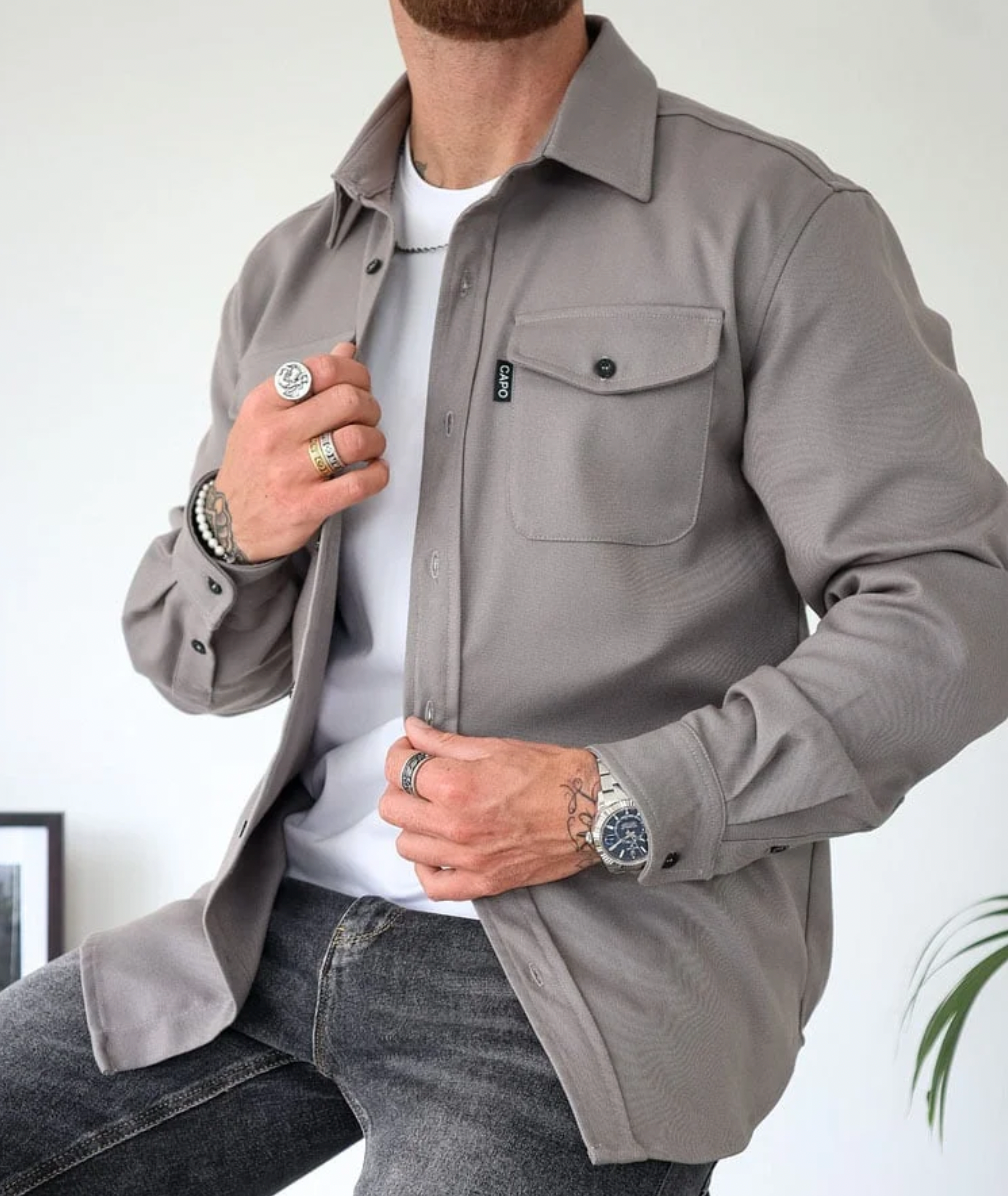 Alfred | Men's Casual Shirt Jacket with Button Front and Chest Pockets