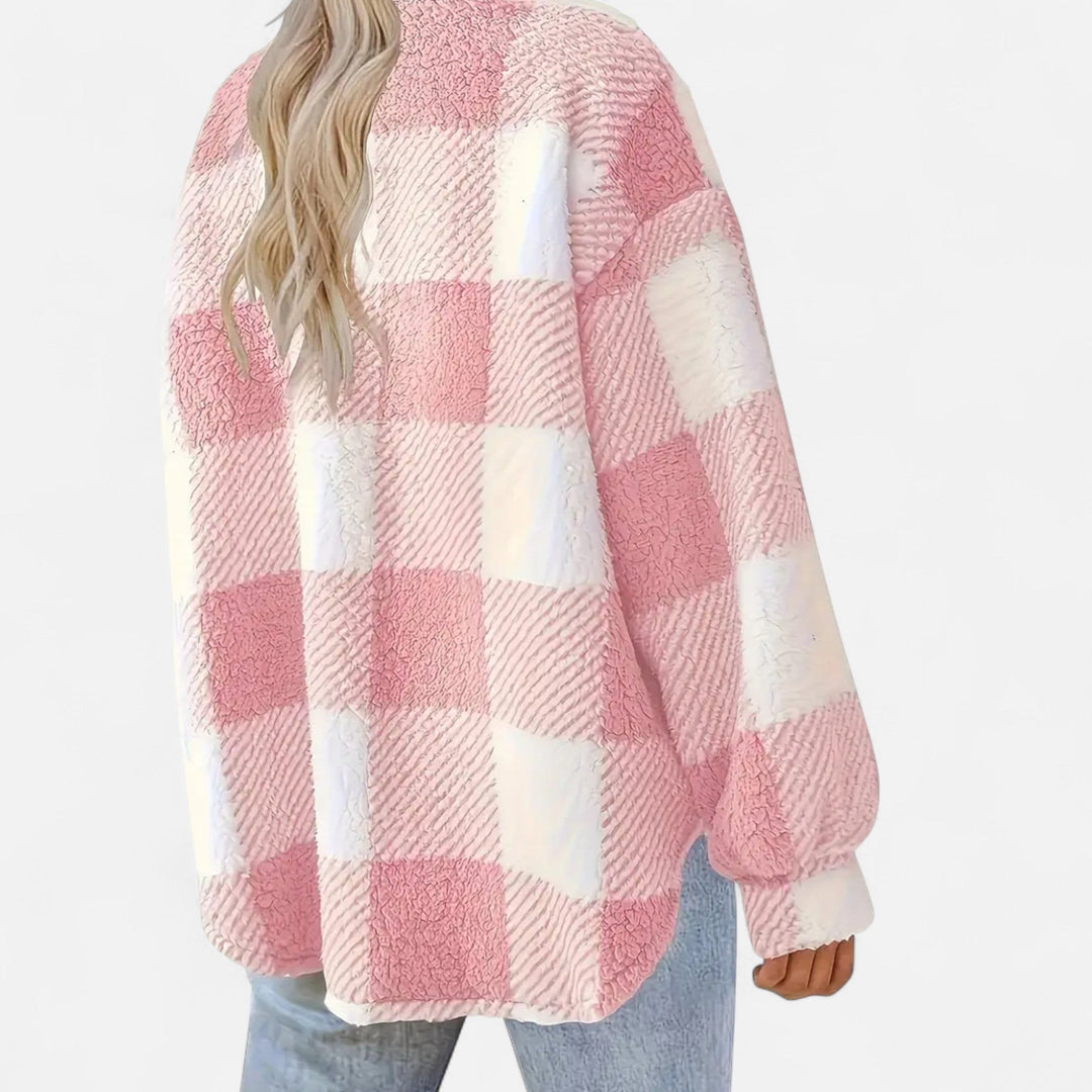 Kairi | Women's Plush Sherpa Checkered Shirt Jacket