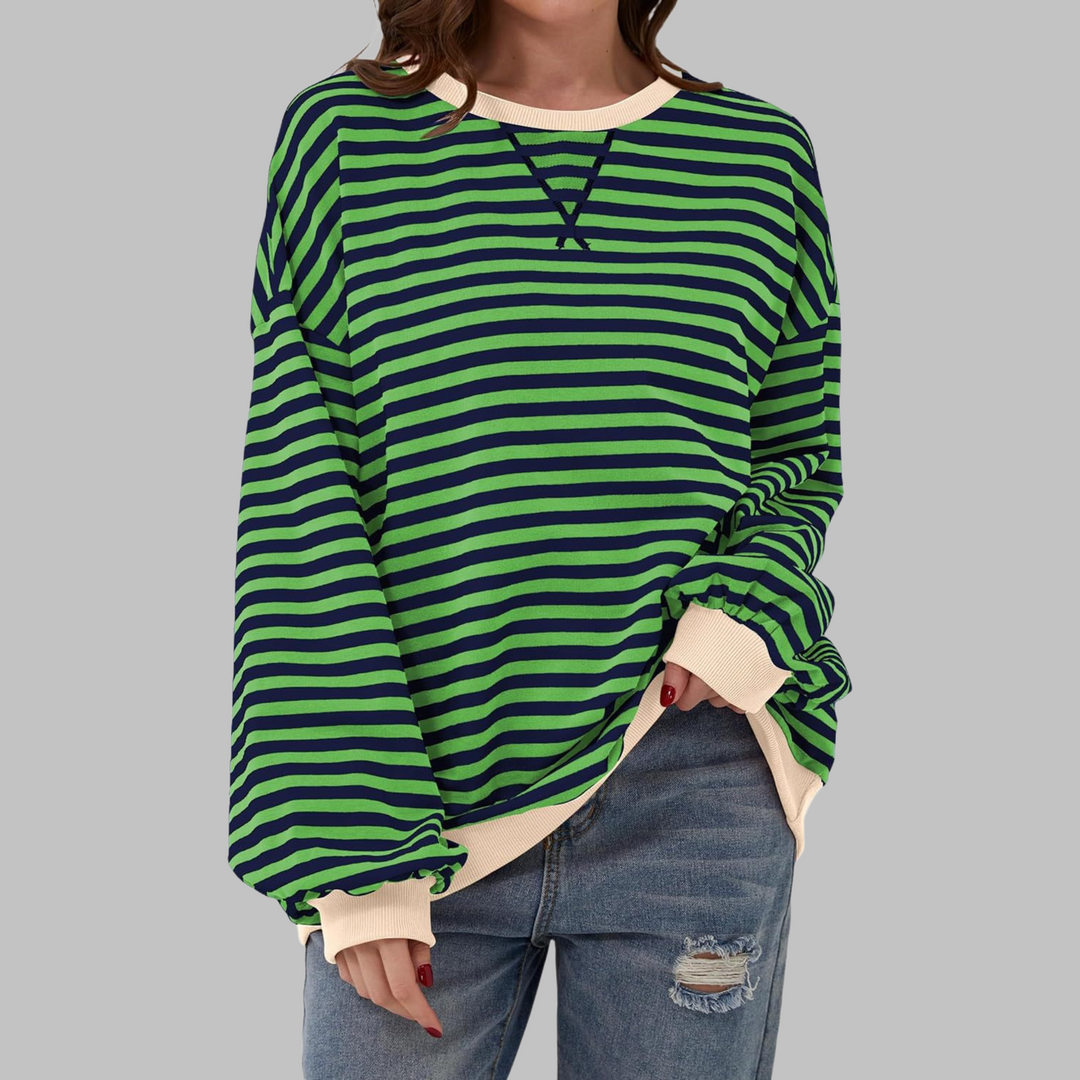 Kiera | Casual Long Sleeve Round Neck Striped Sweatshirt