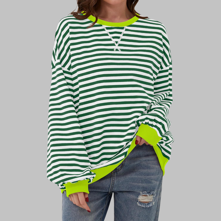 Kiera | Casual Long Sleeve Round Neck Striped Sweatshirt
