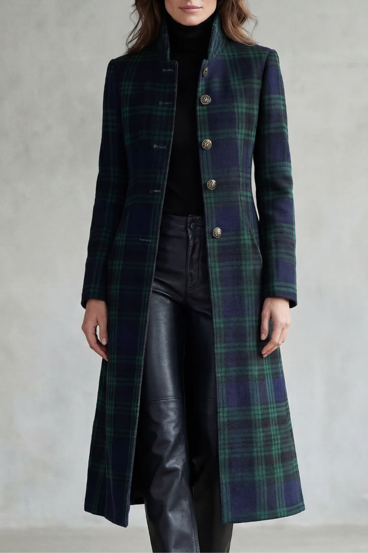 Josie | Women's Highland Check Silhouette Wool Blend Coat