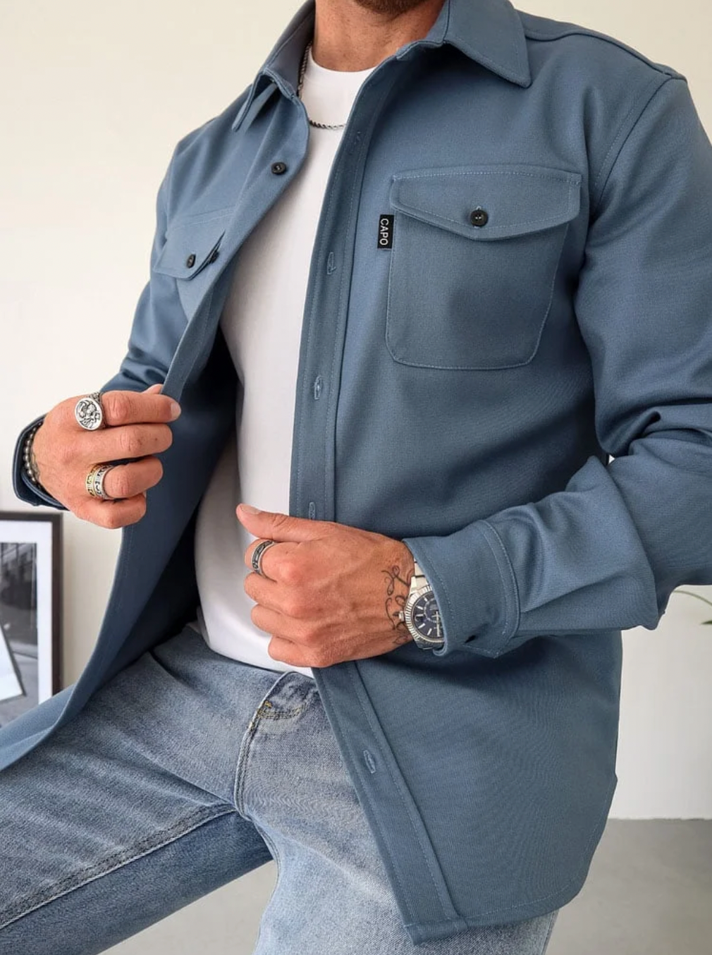 Alfred | Men's Casual Shirt Jacket with Button Front and Chest Pockets