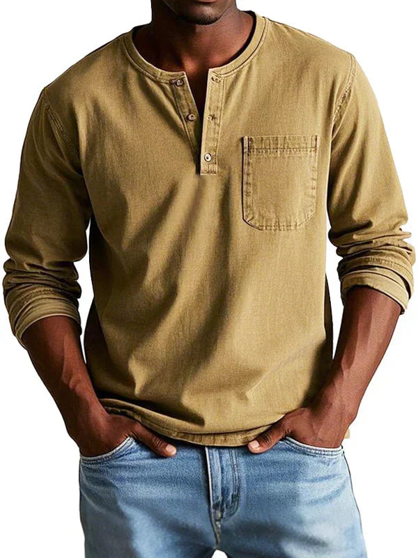 Sebastian | Men’s Casual Long-Sleeved Henley Shirt