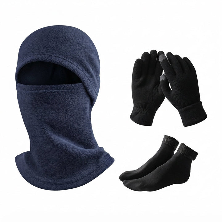 Practical Winter Set | Fleece Winter Gloves, Socks & Balaclava Set