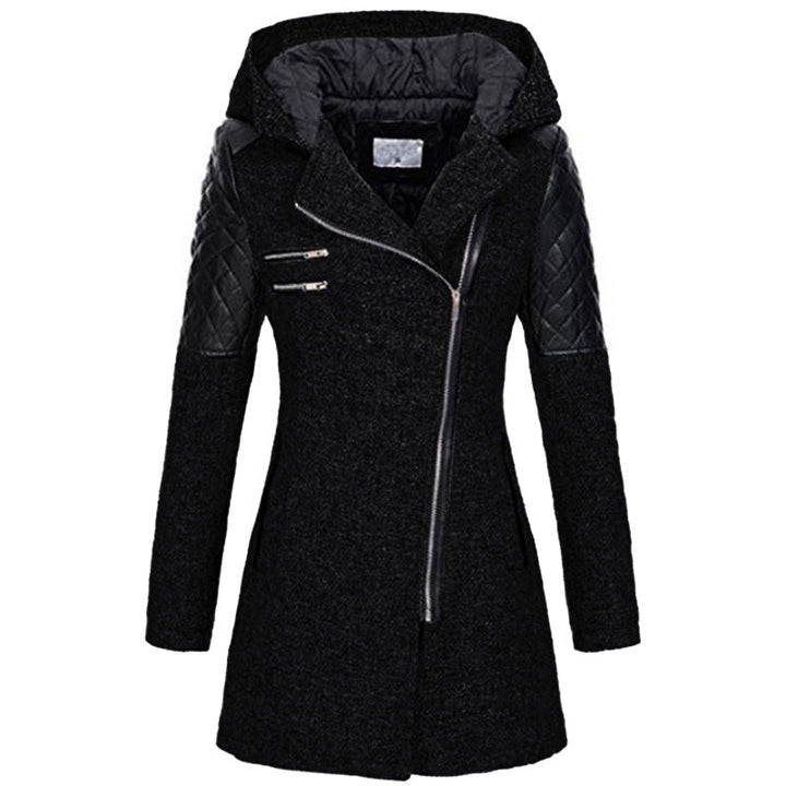Aspen | Women's Hooded Winter Coat with Quilted Leather Shoulders