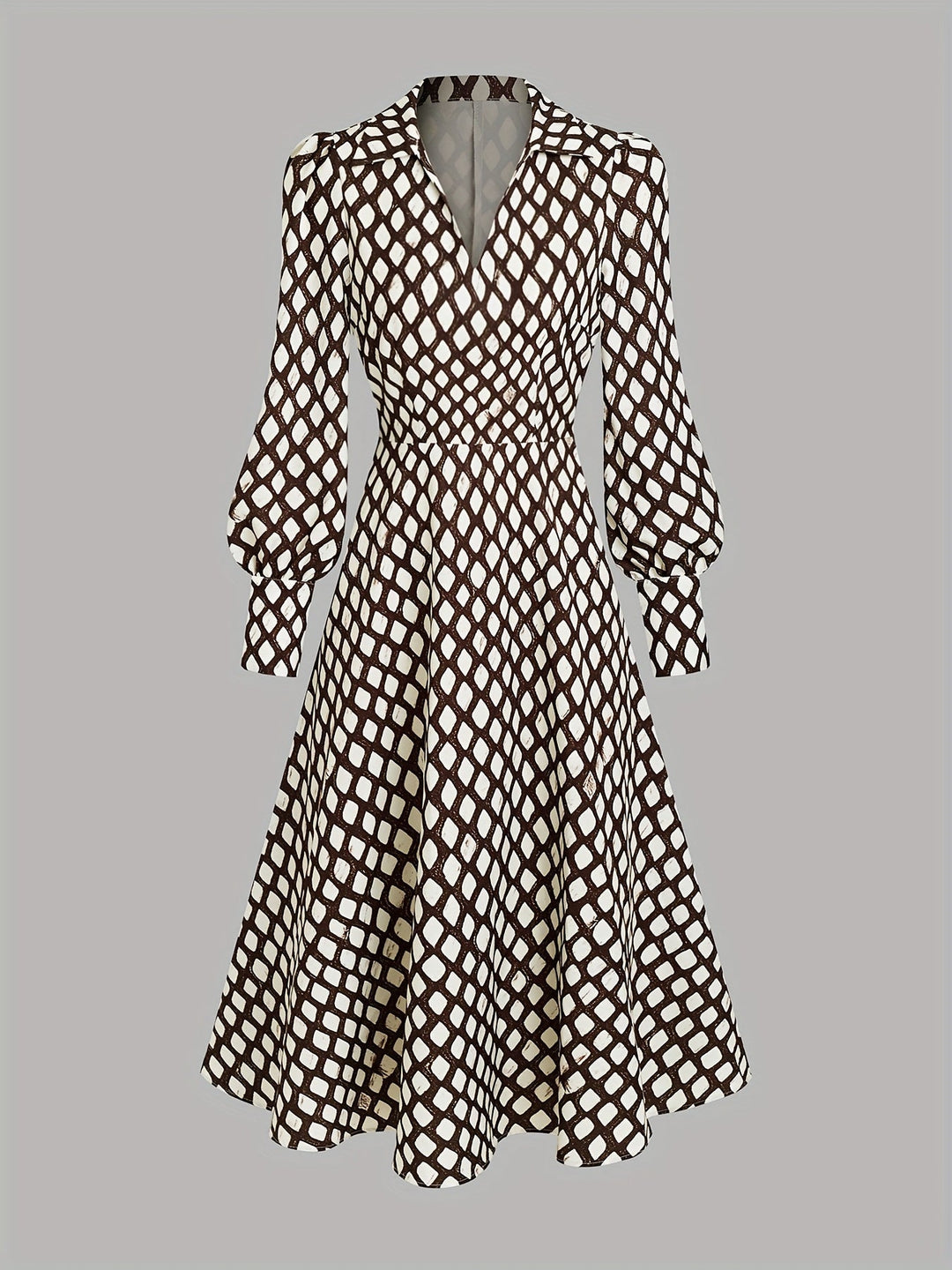 Leona | Geometric Winter Print Dress