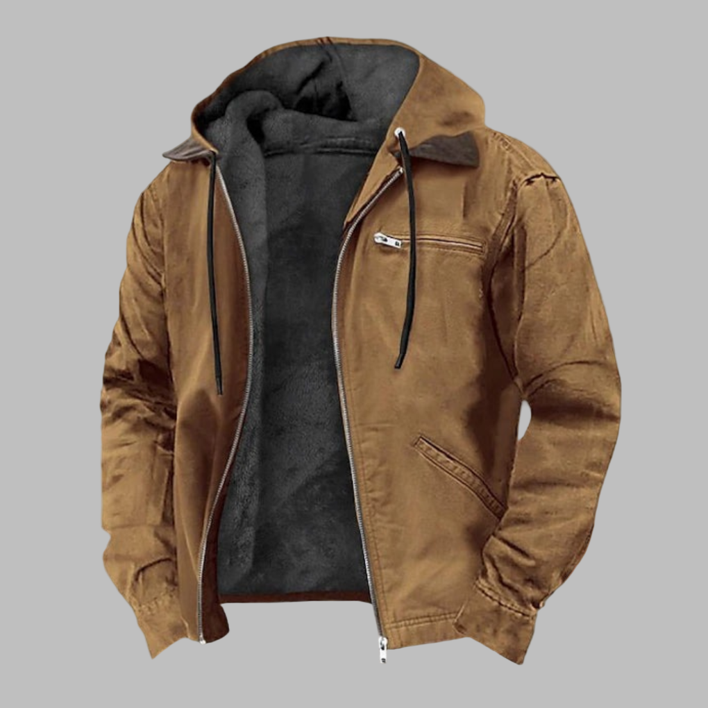 Christos | Men's Hooded Jacket with Zip Front and Drawstring Hood