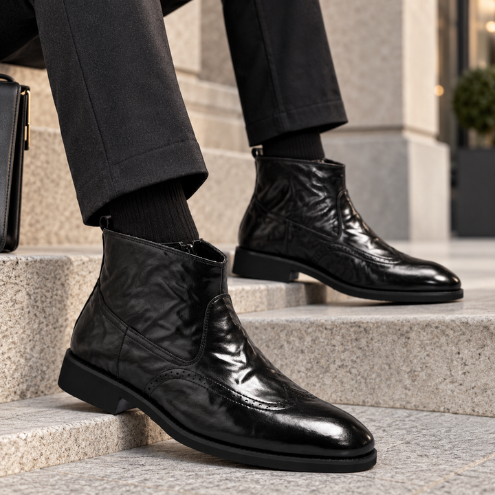 Mason | Men's Brogue Leather Ankle Boots