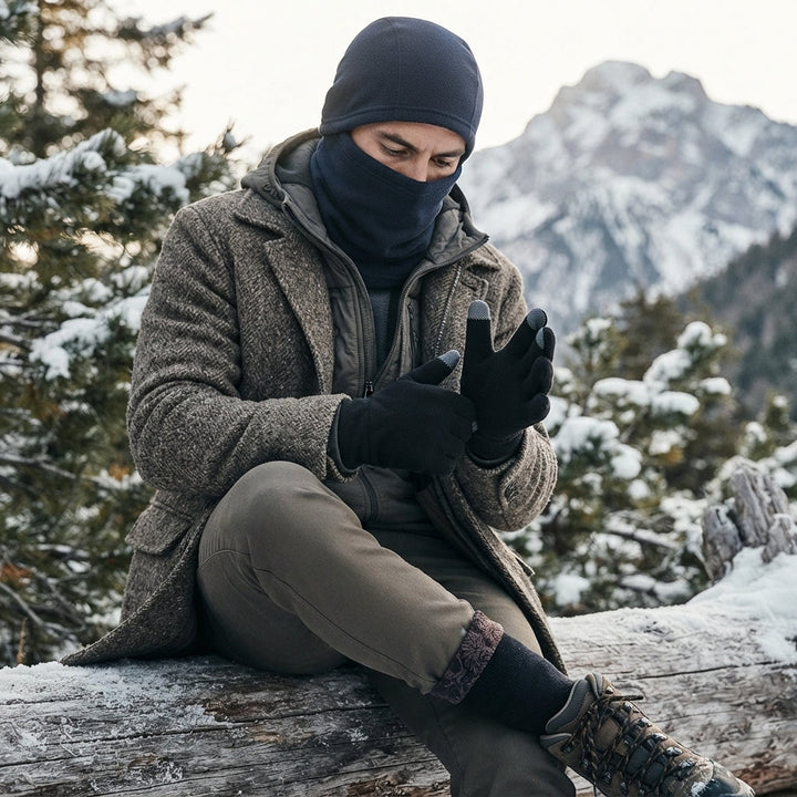 Practical Winter Set | Fleece Winter Gloves, Socks & Balaclava Set