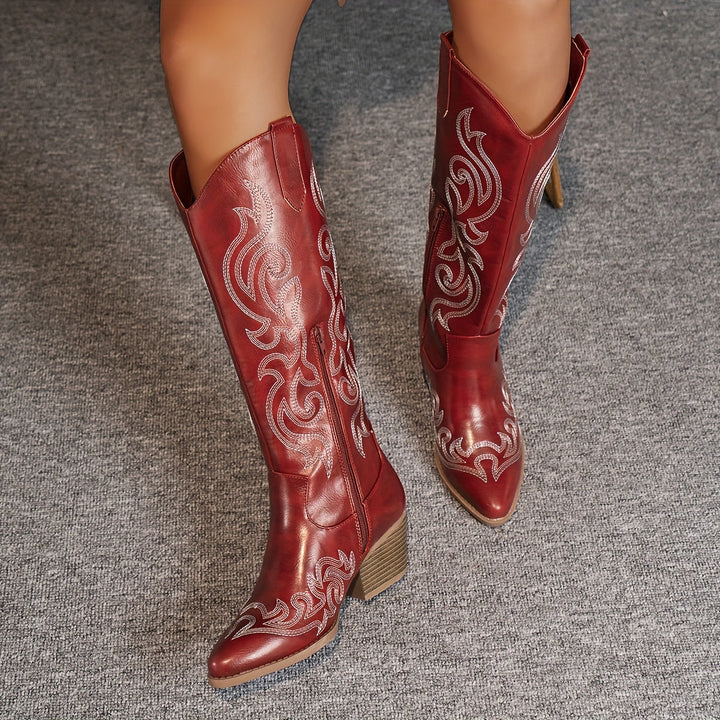 Tilda | Women's Knee-High Block Heel Cowboy Boots