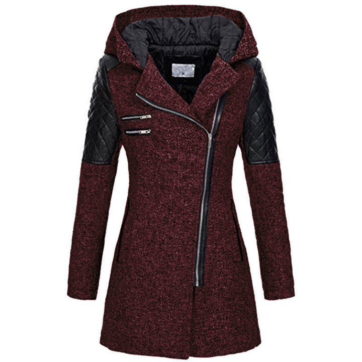 Aspen | Women's Hooded Winter Coat with Quilted Leather Shoulders