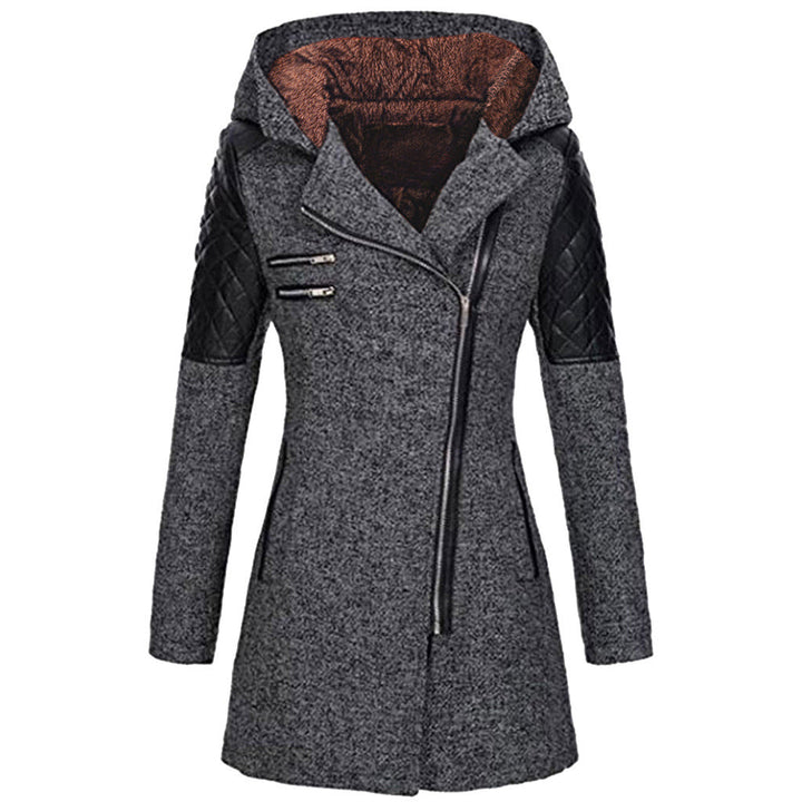 Aspen | Women's Hooded Winter Coat with Quilted Leather Shoulders
