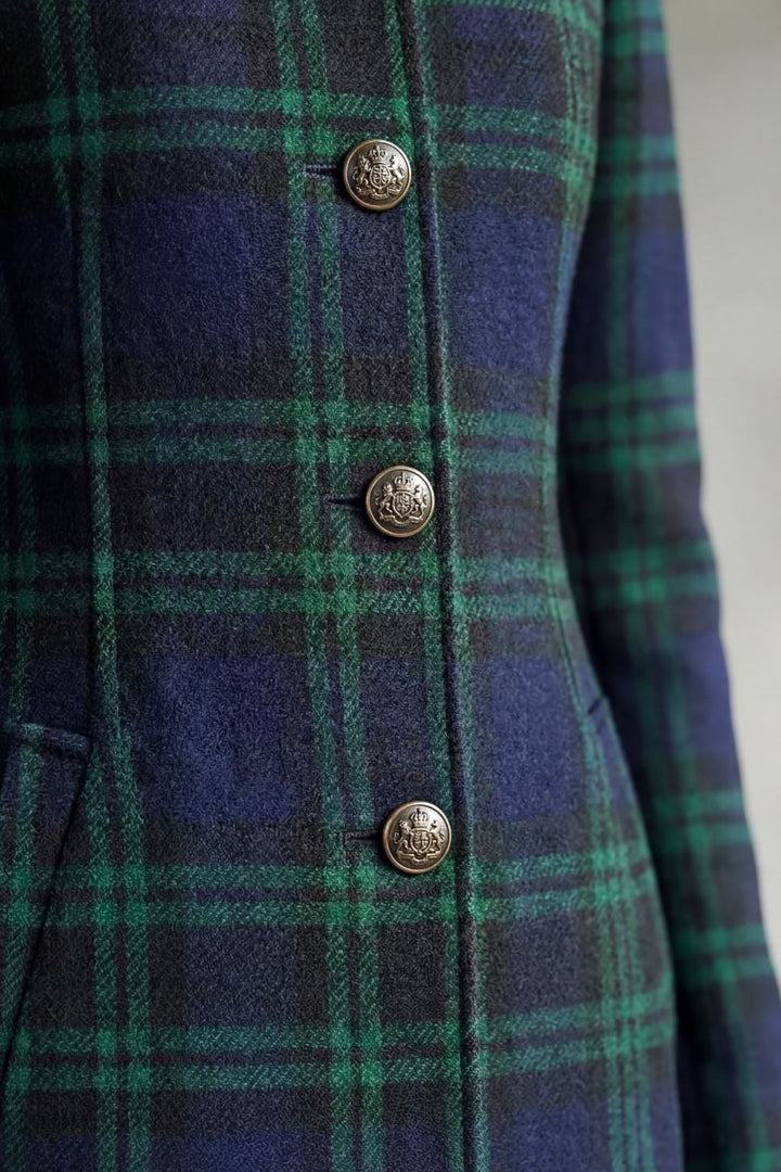 Josie | Women's Highland Check Silhouette Wool Blend Coat