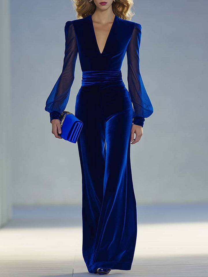 Carolyn | Elegant jumpsuit with mesh sleeves