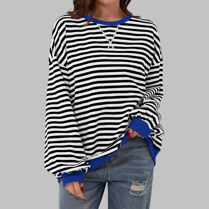 Kiera | Casual Long Sleeve Round Neck Striped Sweatshirt