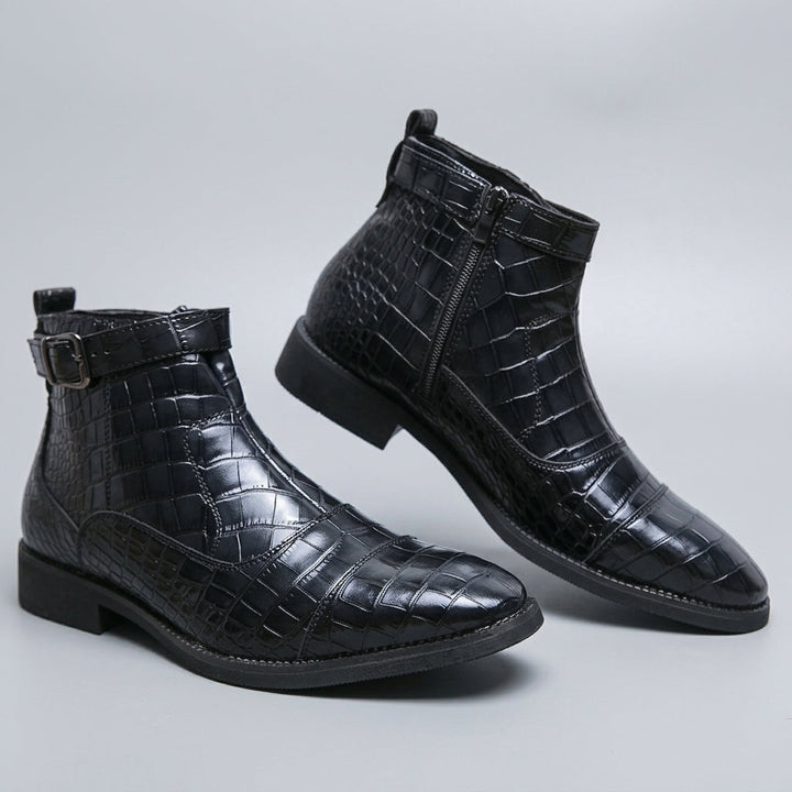 Jasper | Men's Buckle Strap Leather Ankle Boots