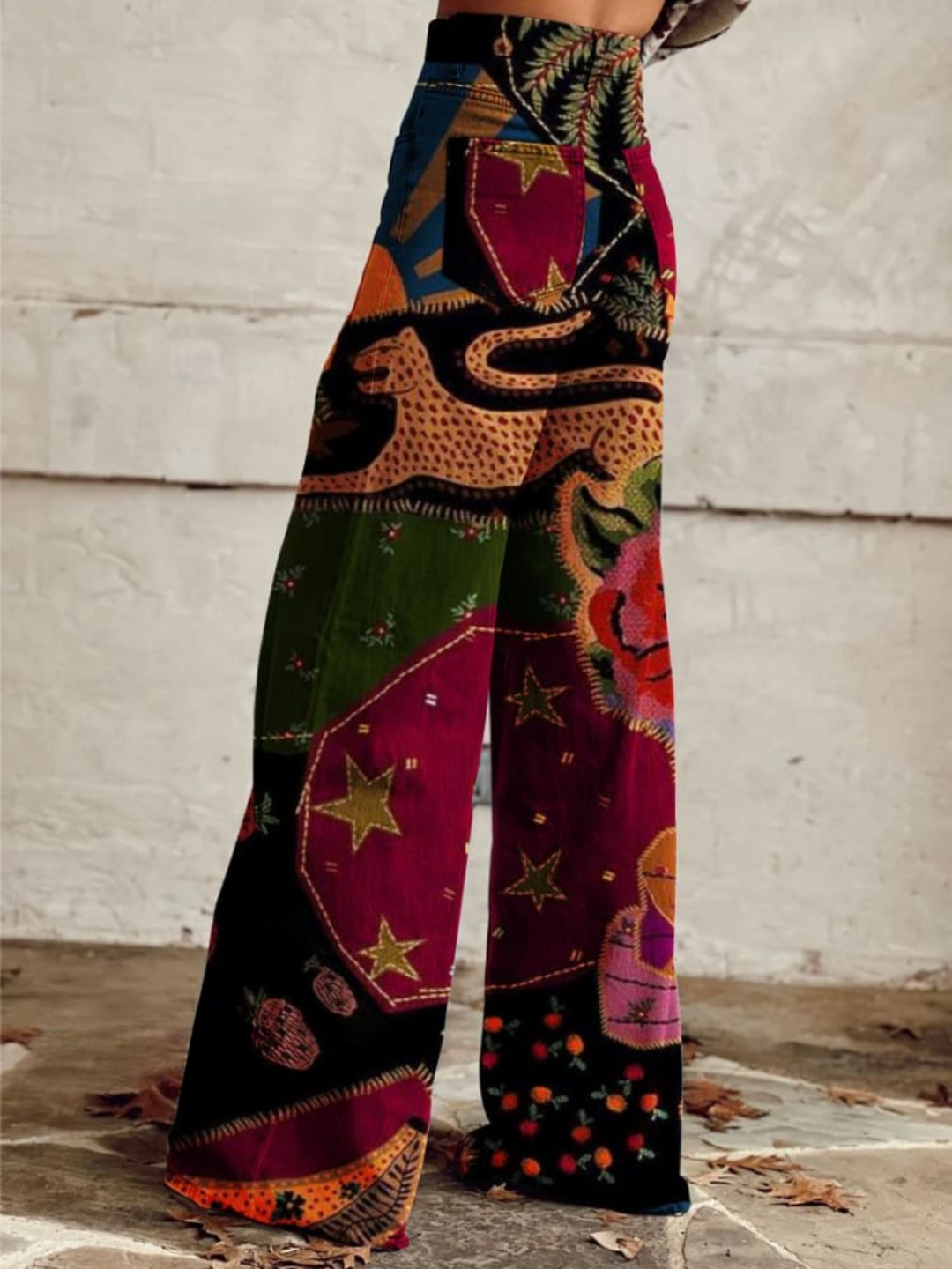 Kimberly | Colorful Printed Wide-Leg Pants