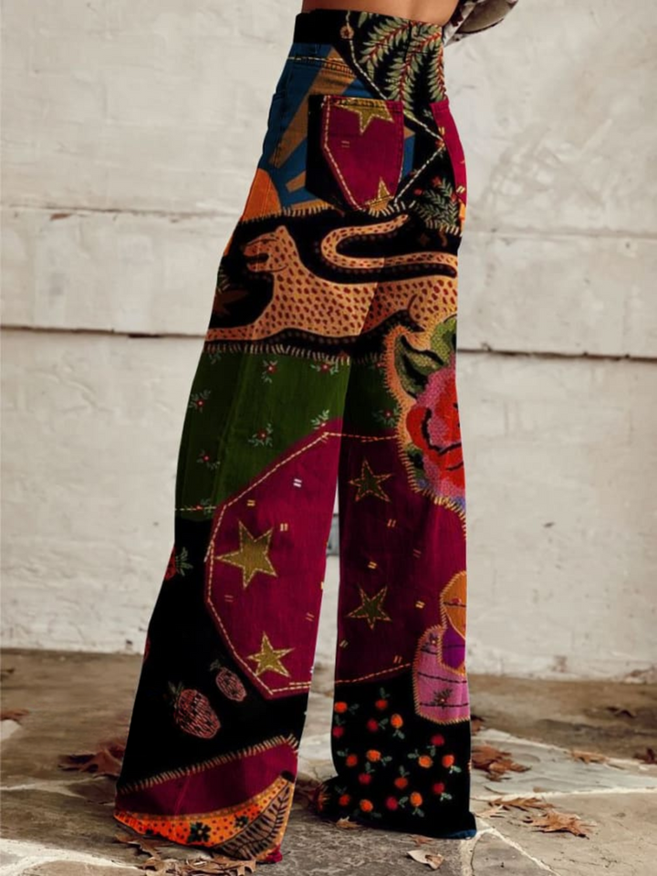 Kimberly | Colorful Printed Wide-Leg Pants