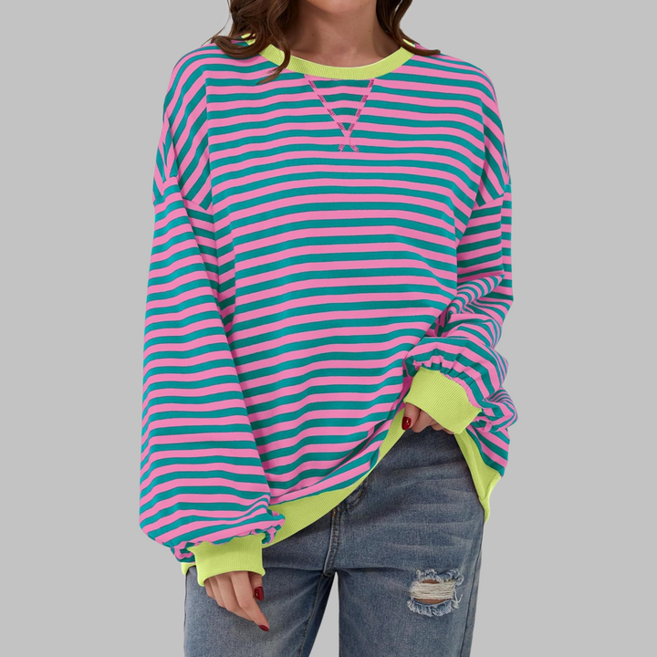 Kiera | Casual Long Sleeve Round Neck Striped Sweatshirt