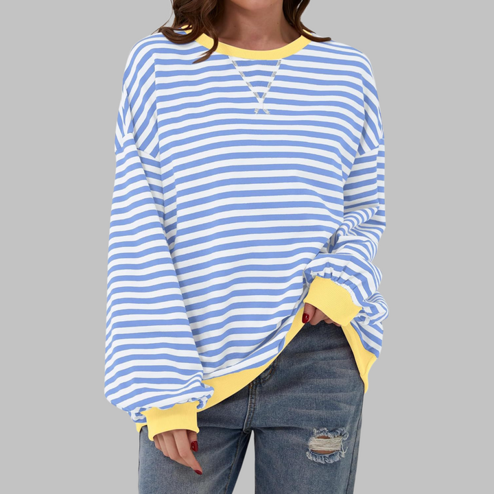 Kiera | Casual Long Sleeve Round Neck Striped Sweatshirt