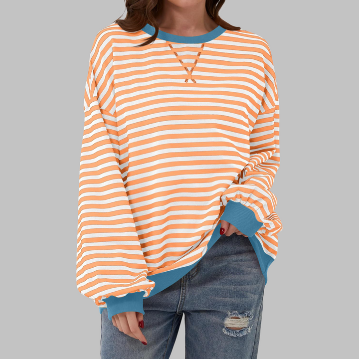 Kiera | Casual Long Sleeve Round Neck Striped Sweatshirt