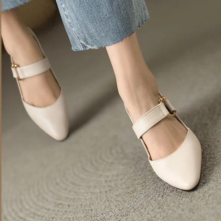 Julieta | Block Heel Slingback Heels with Pointed Toe