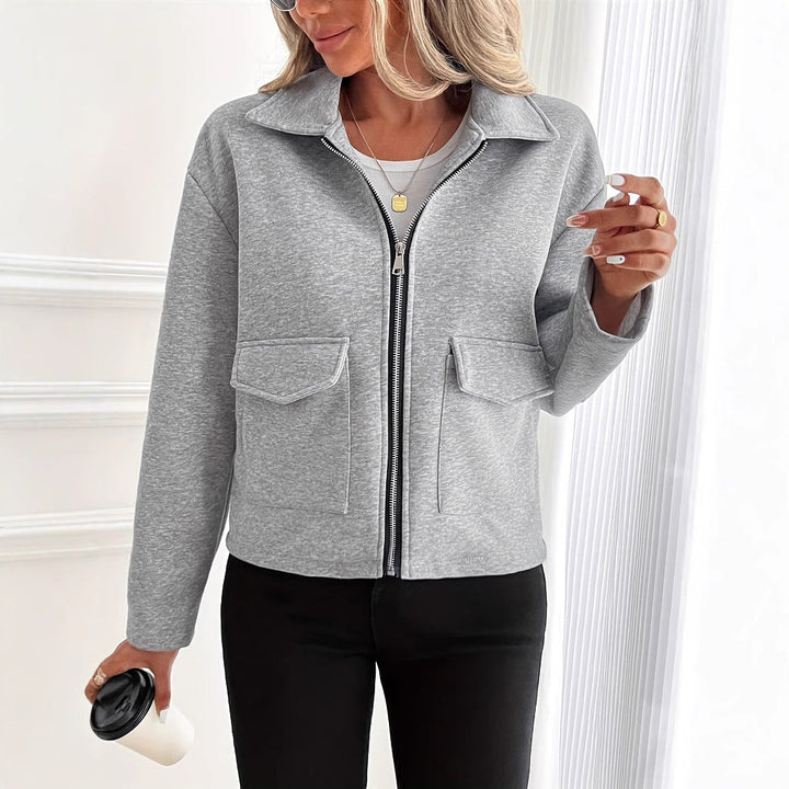 Nina | Women's Cropped Zip-Up Jacket with Chest Pockets
