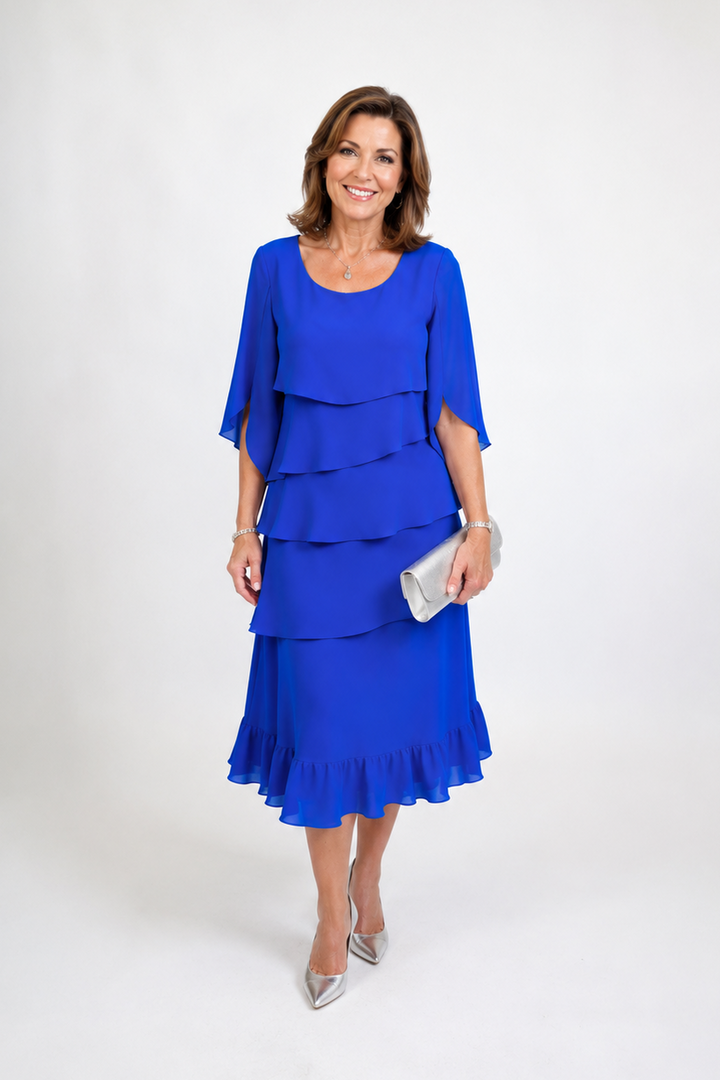 Jessica | Elegant Ruffle Midi Dress