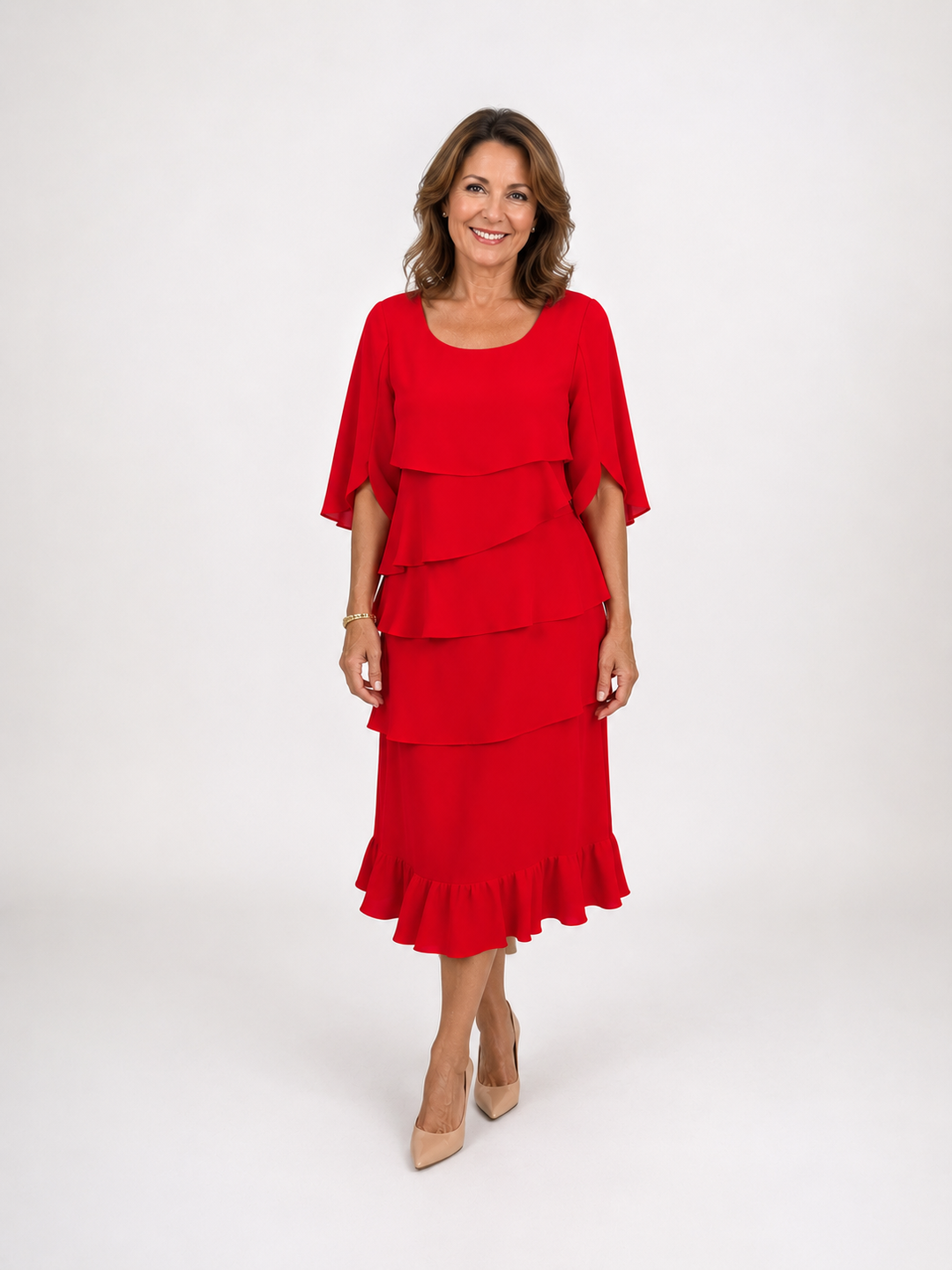 Jessica | Elegant Ruffle Midi Dress