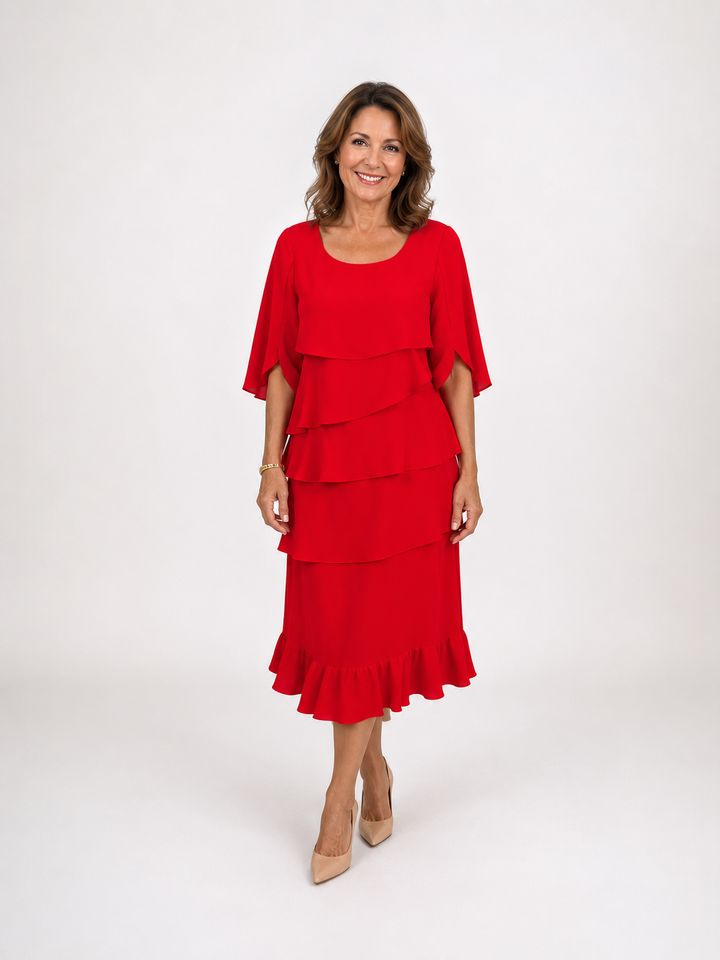 Jessica | Elegant Ruffle Midi Dress