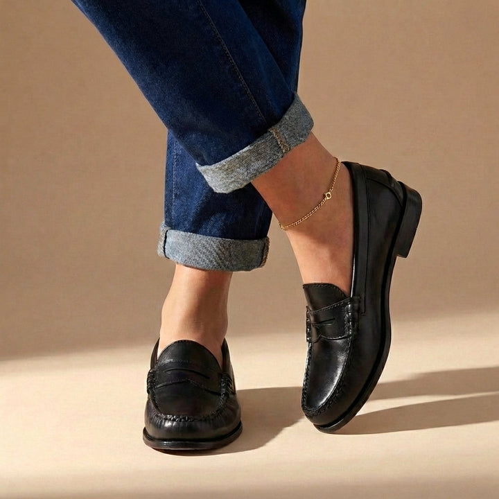 Melina | Classic Leather Penny Loafers