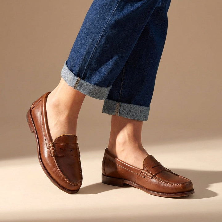Melina | Classic Leather Penny Loafers