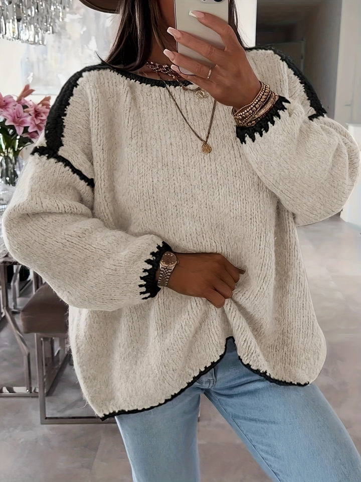 Rosa | Women's Oversized Chunky Knit Sweater with Boat Neck