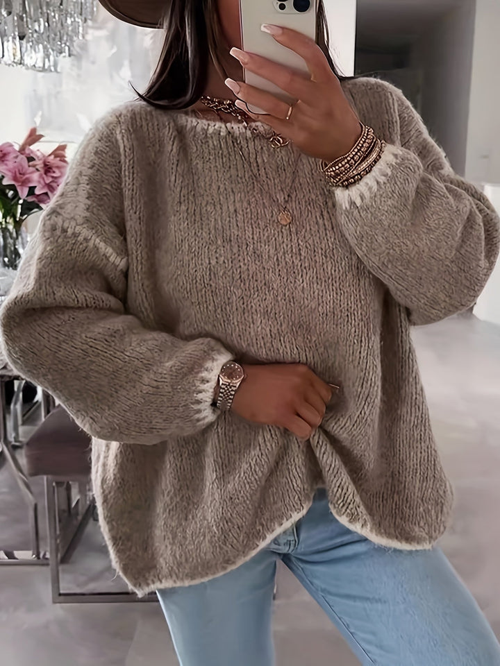 Rosa | Women's Oversized Chunky Knit Sweater with Boat Neck