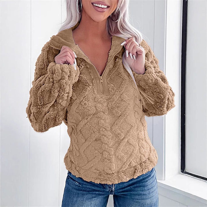 Samara | Women's Oversized Fleece Pullover with Quarter Zip