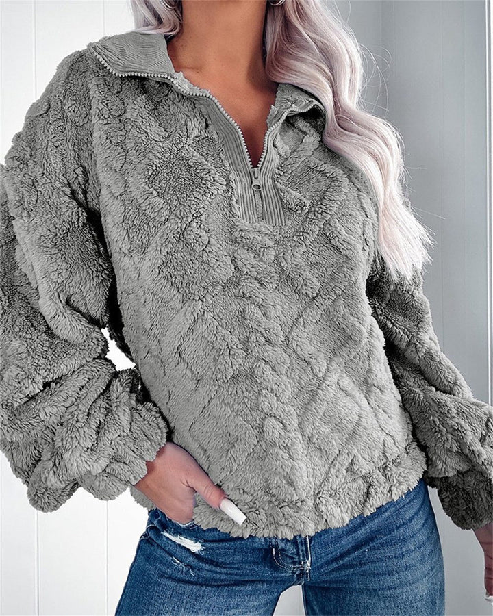Samara | Women's Oversized Fleece Pullover with Quarter Zip