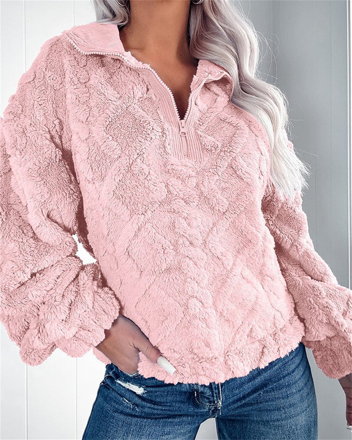 Samara | Women's Oversized Fleece Pullover with Quarter Zip