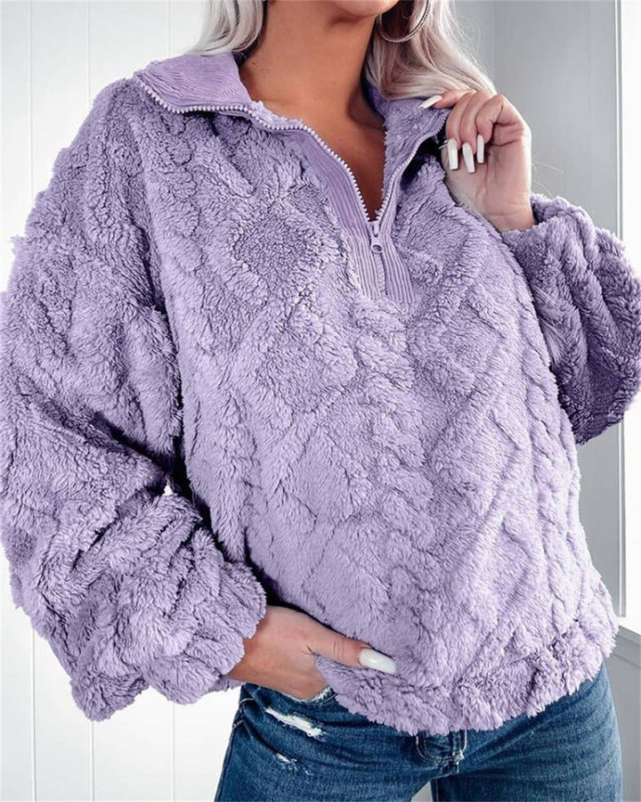 Samara | Women's Oversized Fleece Pullover with Quarter Zip