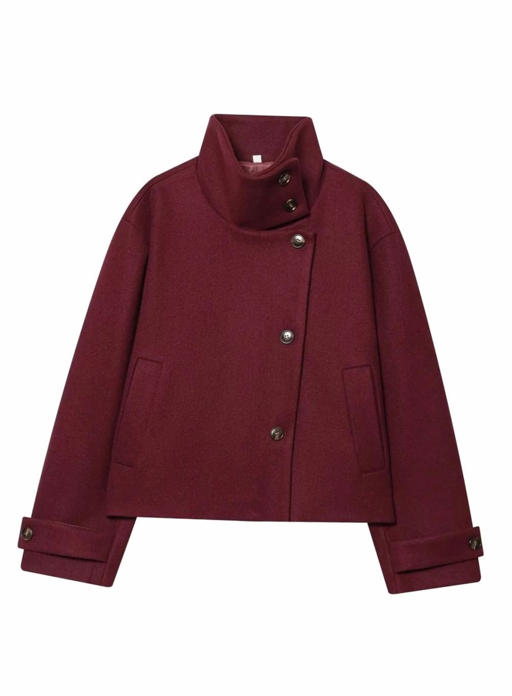 Khloe | Women's Cropped Wool Coat with High Collar