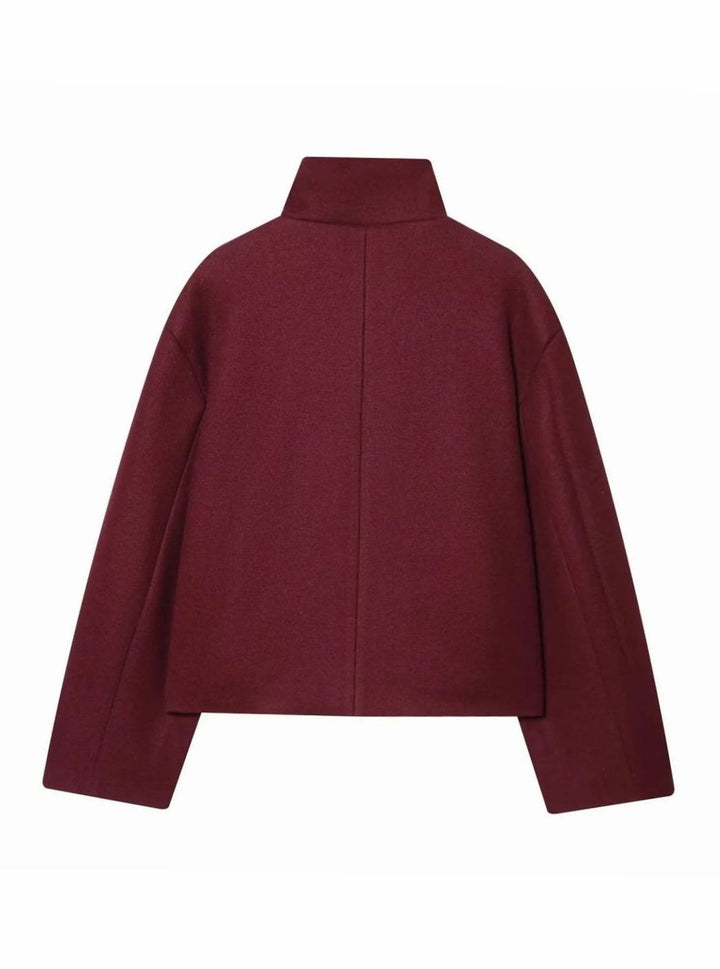 Khloe | Women's Cropped Wool Coat with High Collar