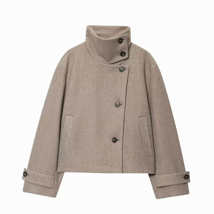 Khloe | Women's Cropped Wool Coat with High Collar