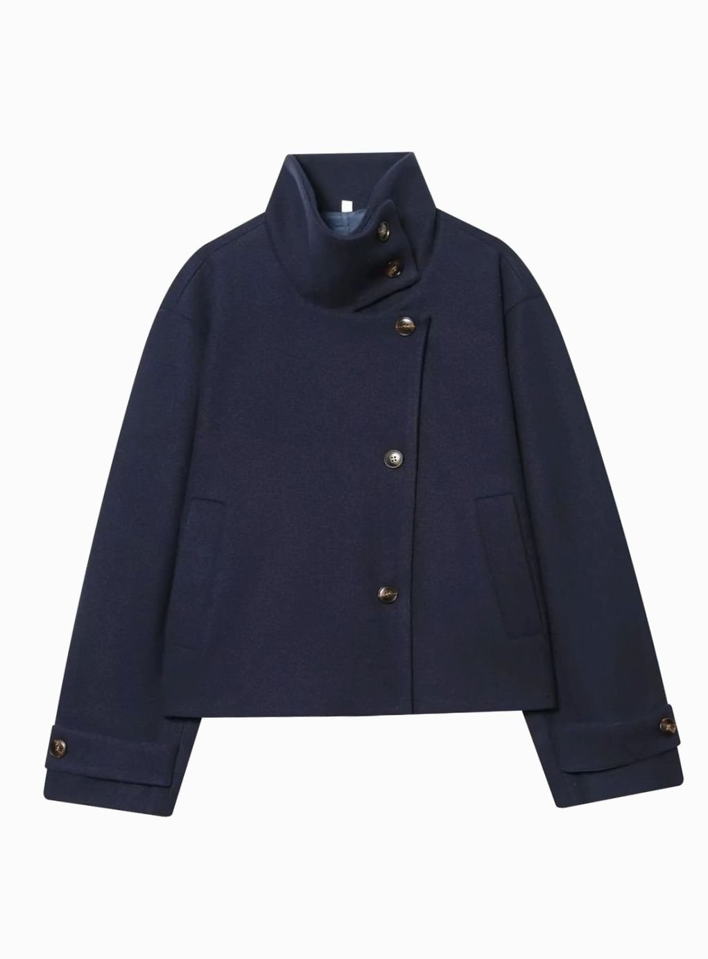 Khloe | Women's Cropped Wool Coat with High Collar
