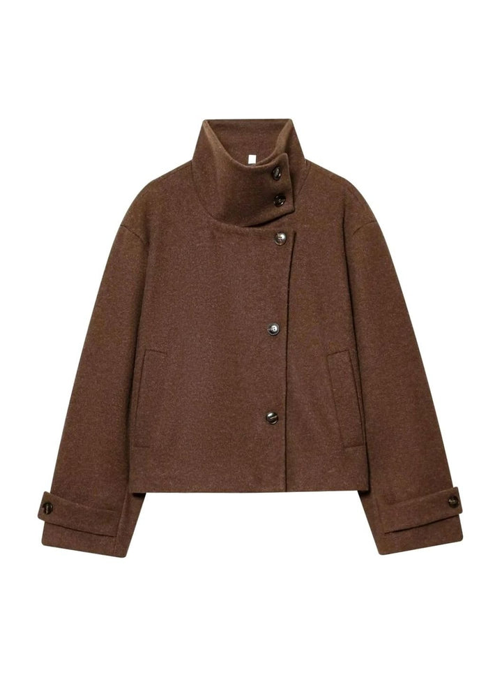 Khloe | Women's Cropped Wool Coat with High Collar