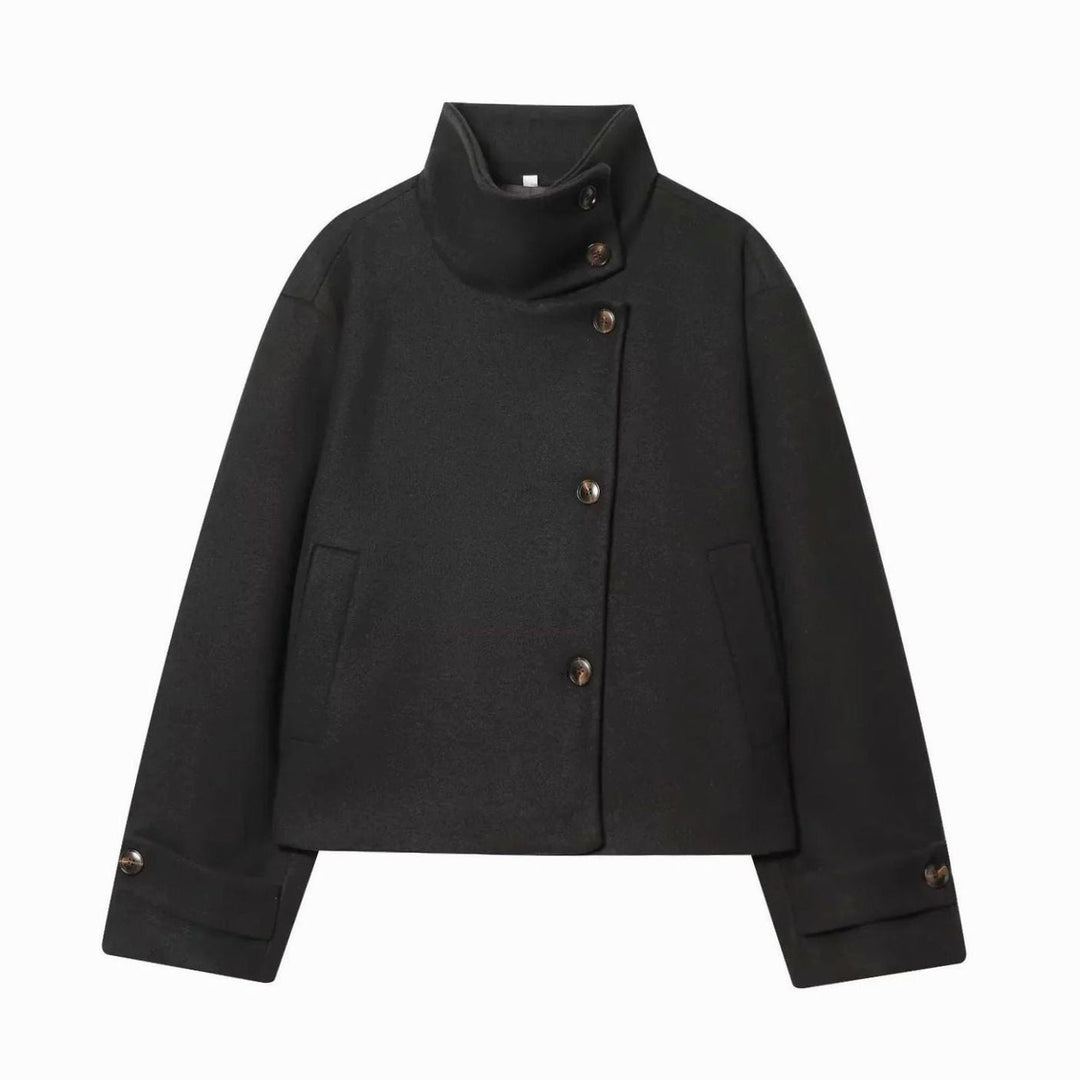 Khloe | Women's Cropped Wool Coat with High Collar