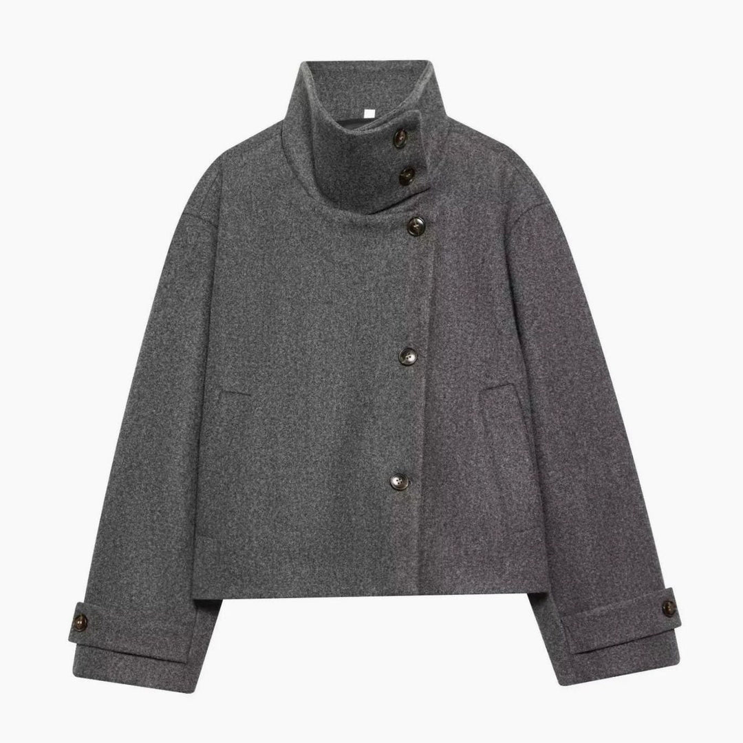 Khloe | Women's Cropped Wool Coat with High Collar