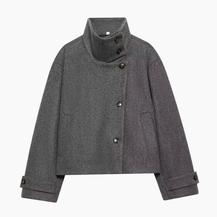 Khloe | Women's Cropped Wool Coat with High Collar
