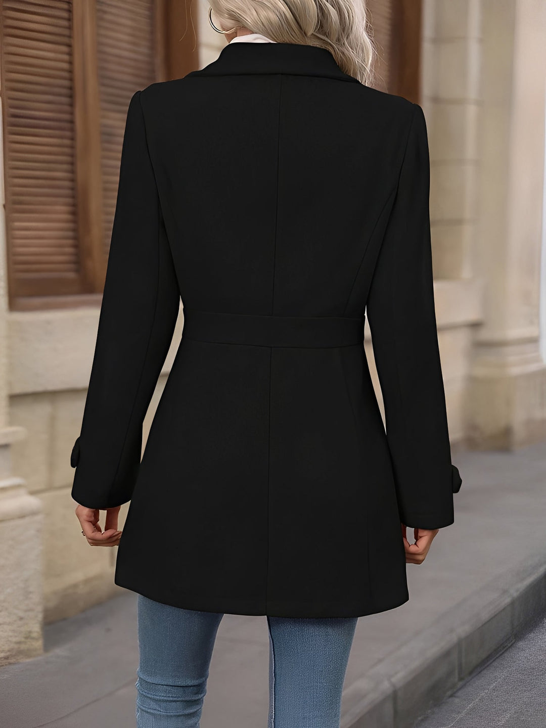 Khloe | Women's Double Breasted Trench Coat with Gold Button Detail