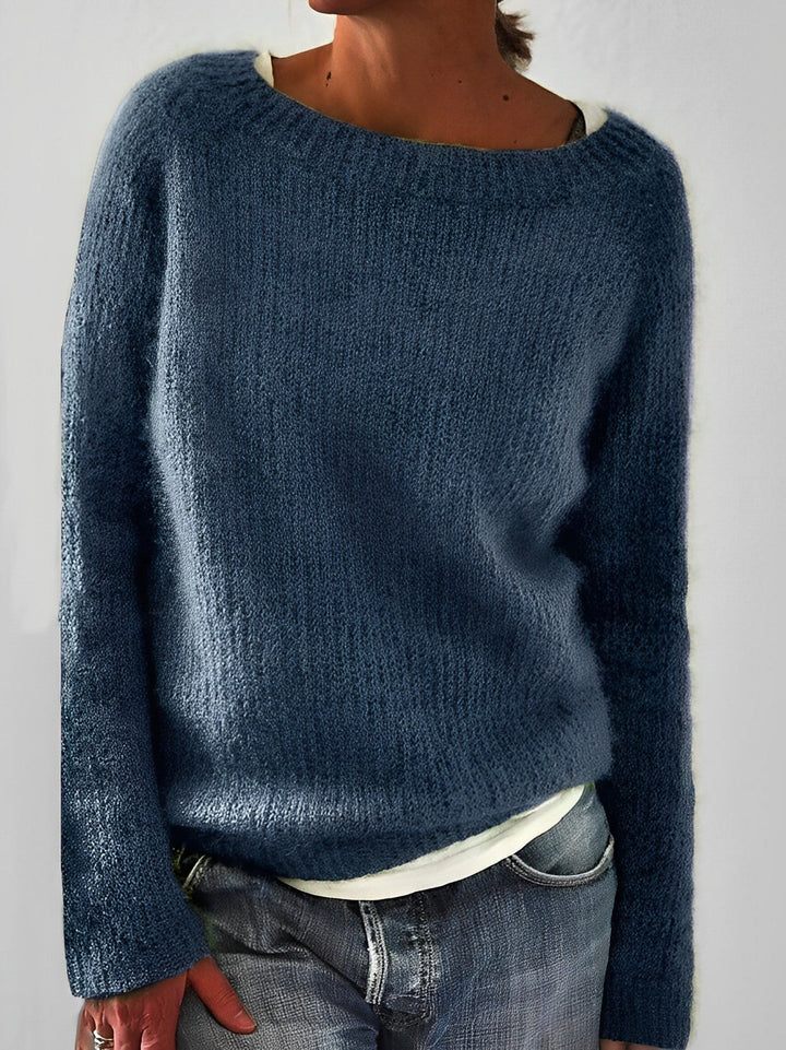 Melissa | Cosy Knit Sweater with Wide Round Neckline